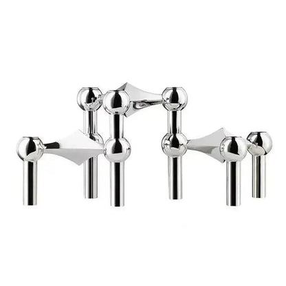 Modern Molecular Metal Candle Holder – Nordic-Style Silver Candle Stand for Elegant Home Decor