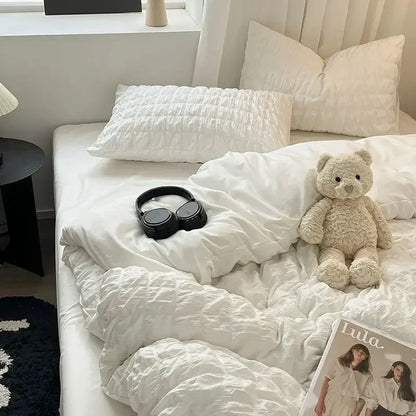 ChicParis | Seersucker Bedding Set – Lightweight, Soft & Elegant French-Style Duvet Cover Set