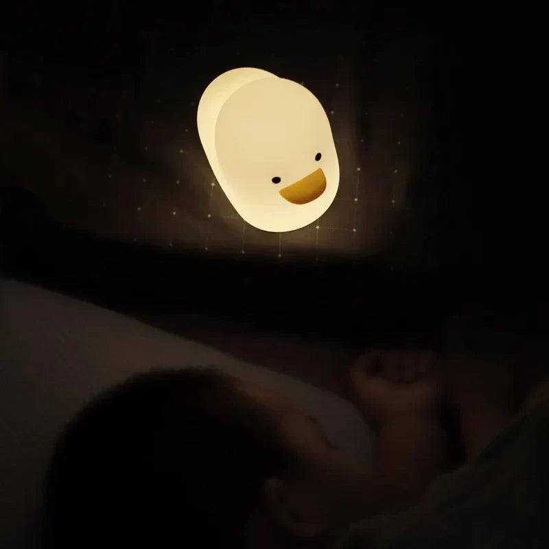 Nordic Cute Cartoon Duck LED Night Light | Rechargeable Soft Glow Bedside Lamp