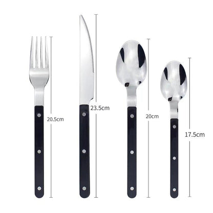 24-Piece Cutlery Set – Engraved Stainless Steel Flatware for 6 People