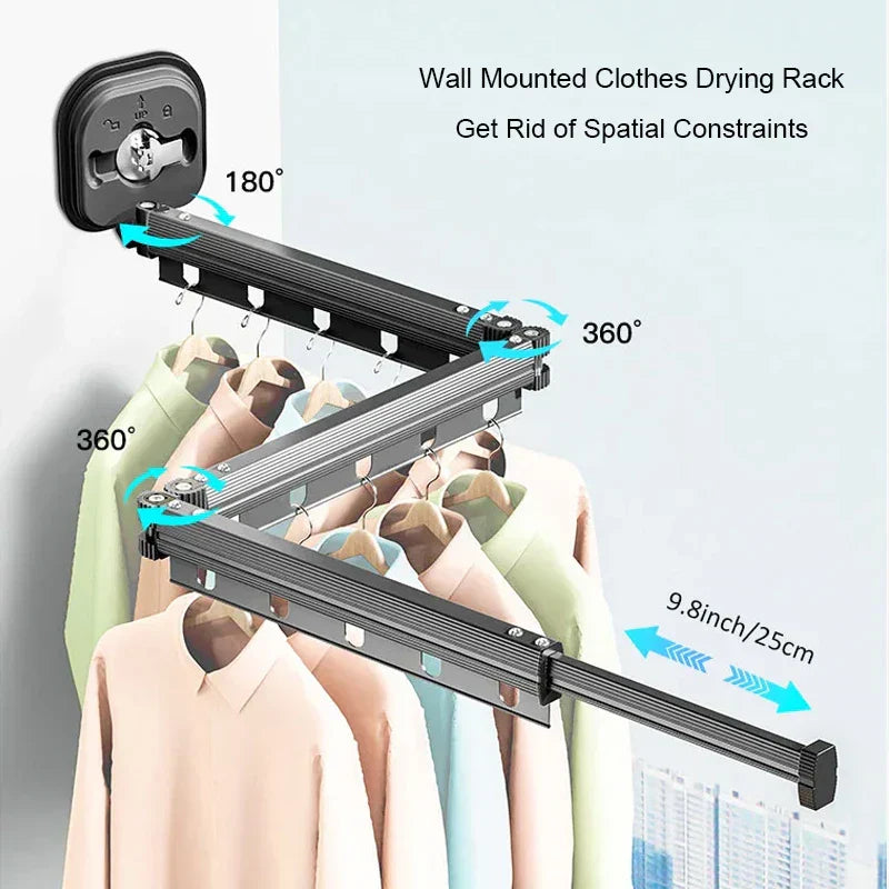 WallDry Flex – Foldable Wall-Mounted Clothes Dryer for Space-Saving Laundry