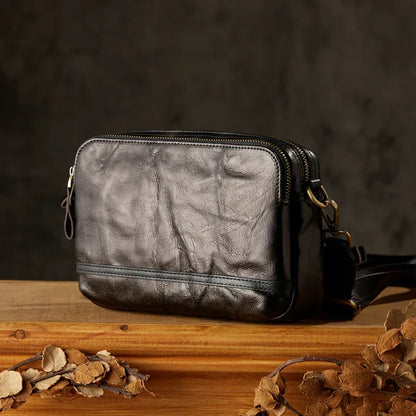 Milo Retro Genuine Leather Crossbody Sling Bag – Timeless Compact Shoulder Bag for Everyday Use