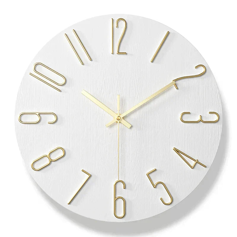 Scandinavian Frameless Wooden Wall Clock – Silent Quartz Design for Modern Homes