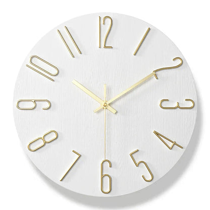 Scandinavian Frameless Wooden Wall Clock – Silent Quartz Design for Modern Homes