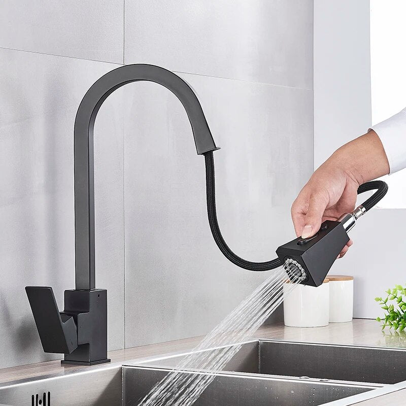 Modern Pull-Out Kitchen Tap – Stylish & Flexible Stainless Steel Mixer Faucet