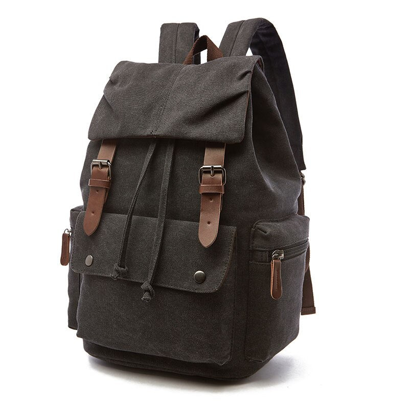 Sturdy Vintage Canvas Backpack – 40x30x15 cm | Large Capacity Travel, Work & School Rucksack