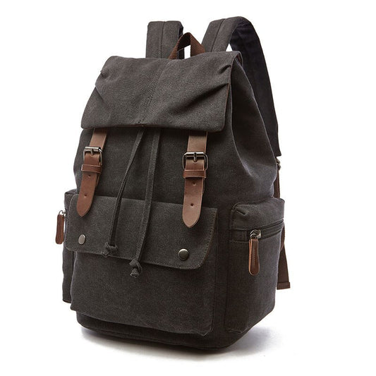 Sturdy Vintage Canvas Backpack – 40x30x15 cm | Large Capacity Travel, Work & School Rucksack