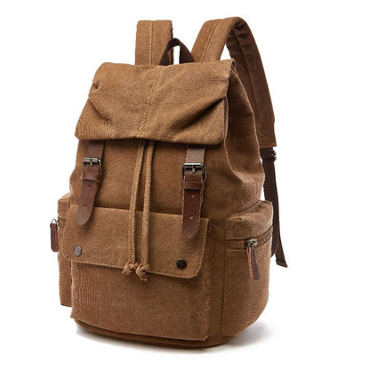 Sturdy Vintage Canvas Backpack – 40x30x15 cm | Large Capacity Travel, Work & School Rucksack