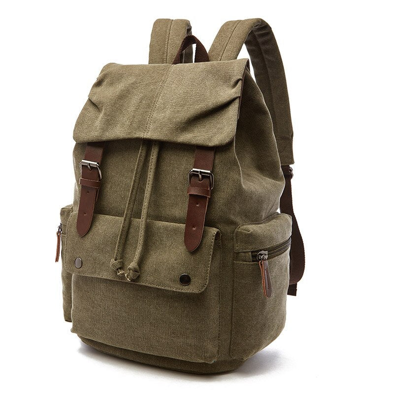 Sturdy Vintage Canvas Backpack – 40x30x15 cm | Large Capacity Travel, Work & School Rucksack
