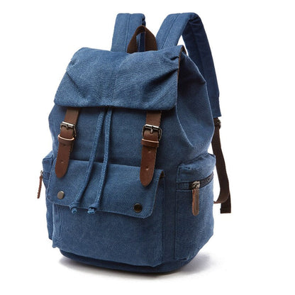 Sturdy Vintage Canvas Backpack – 40x30x15 cm | Large Capacity Travel, Work & School Rucksack