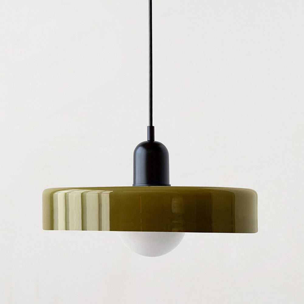 Coloured Glass Pendant Light – Elegant Bauhaus-Style Hanging Lamp for Living Room & Dining Area