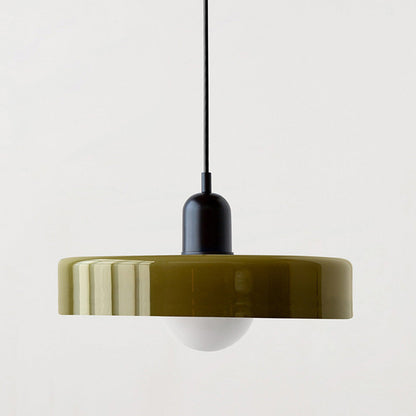 Coloured Glass Pendant Light – Elegant Bauhaus-Style Hanging Lamp for Living Room & Dining Area