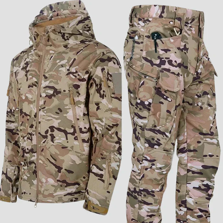Men's Tactical Outdoor Clothing Set – Waterproof Military Jacket & Trousers for Cold Weather