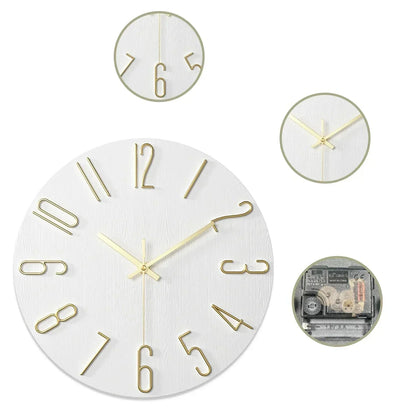Scandinavian Frameless Wooden Wall Clock – Silent Quartz Design for Modern Homes