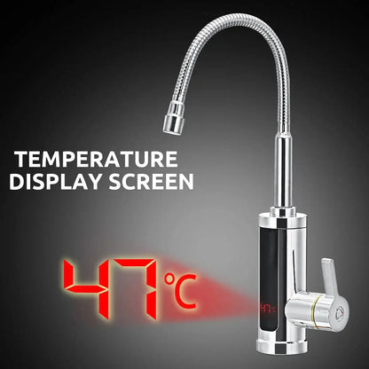FlowHeat 3000W Instant Hot Water Kitchen Tap – Electric Mixer Tap with Temperature Display