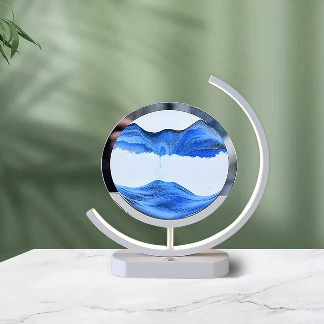 Deep Sea Sandscapes: Illuminated Sand Art for Serene Home Decor