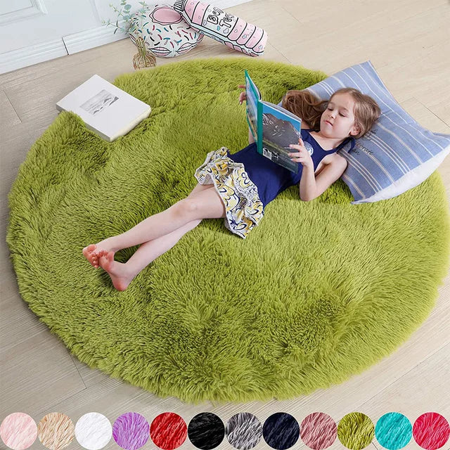 FluffyMat – Ultra Soft Plush Round Rug for Bedroom & Living Room Comfort
