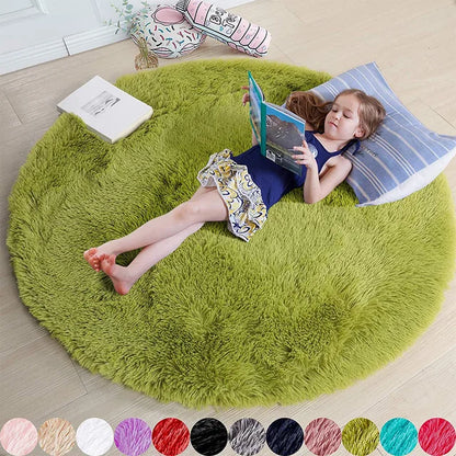 FluffyMat – Ultra Soft Plush Round Rug for Bedroom & Living Room Comfort