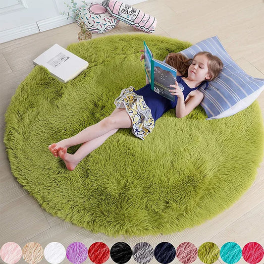 FluffyMat – Ultra Soft Plush Round Rug for Bedroom & Living Room Comfort