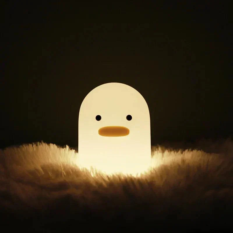 Nordic Cute Cartoon Duck LED Night Light | Rechargeable Soft Glow Bedside Lamp