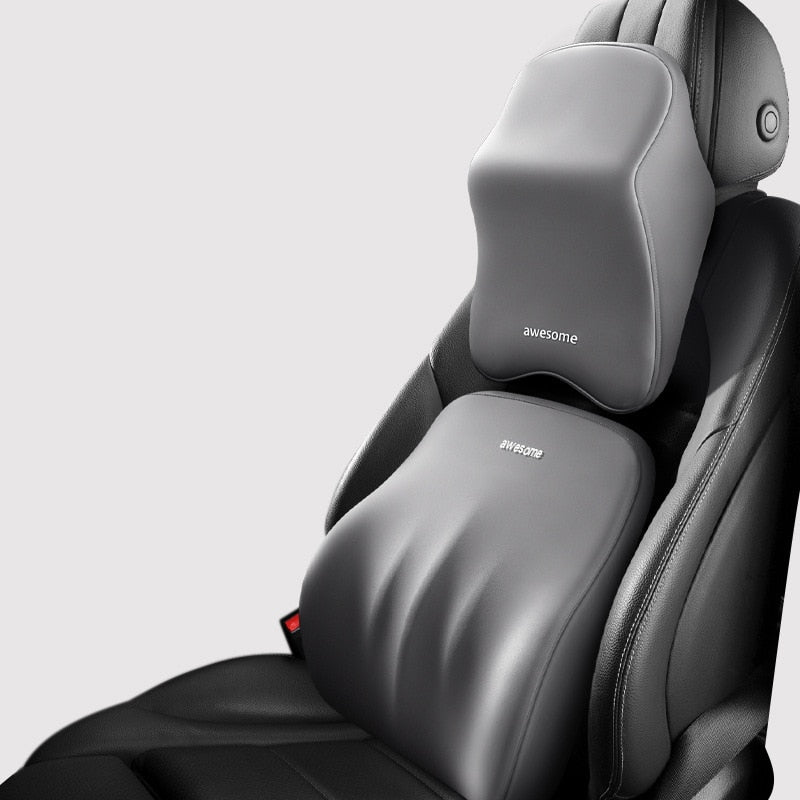 ErgoDrive Car Seat Support – Orthopaedic Cushion for Neck & Back Pain Relief While Driving