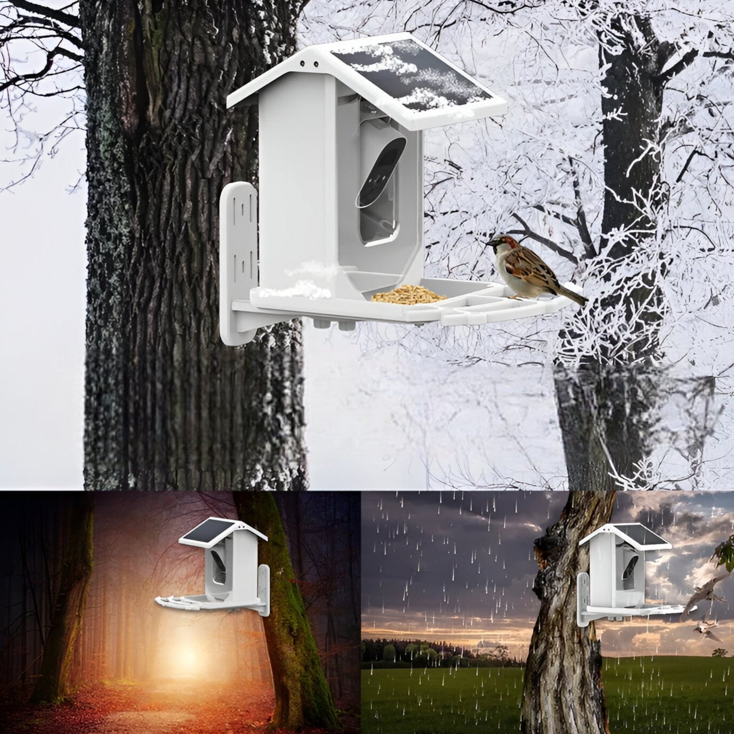 Auxco | Smart Bird Feeder with 1080P HD Camera, AI Bird Recognition & Solar Charging