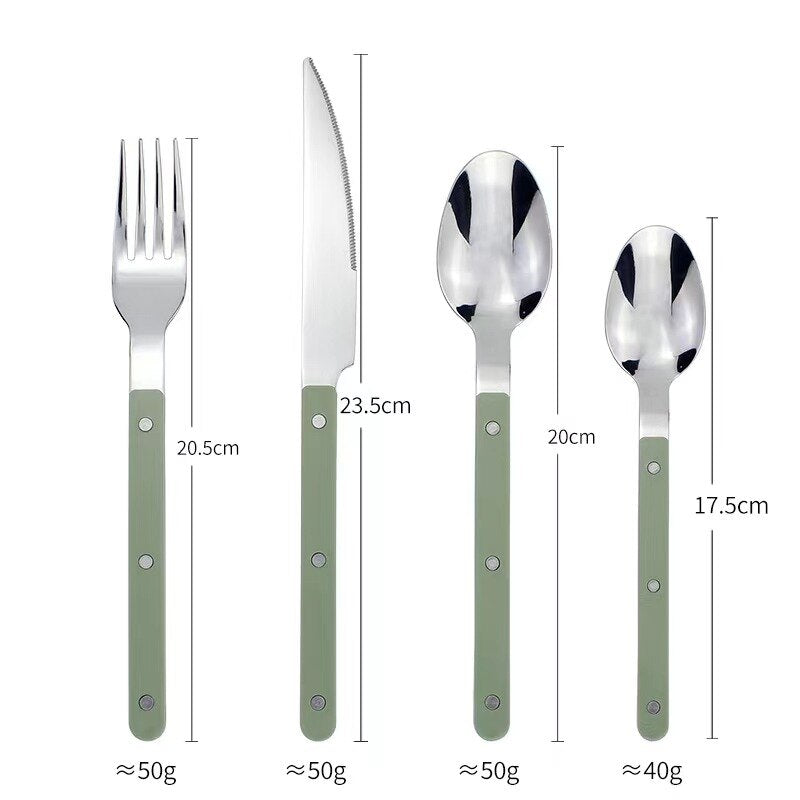 24-Piece Cutlery Set – Engraved Stainless Steel Flatware for 6 People