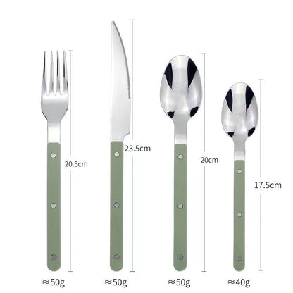 24-Piece Cutlery Set – Engraved Stainless Steel Flatware for 6 People
