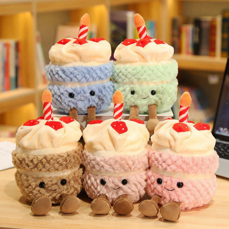 Festive Cupcake Plush with Candle – Soft Plush Toy for Kids & Adults