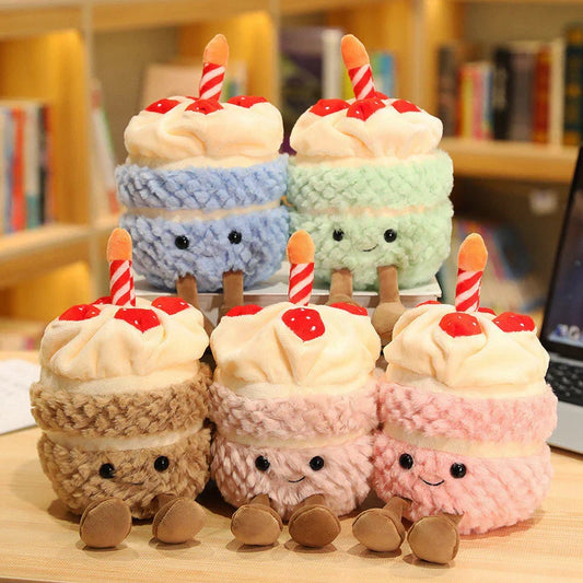 Festive Cupcake Plush with Candle – Soft Plush Toy for Kids & Adults