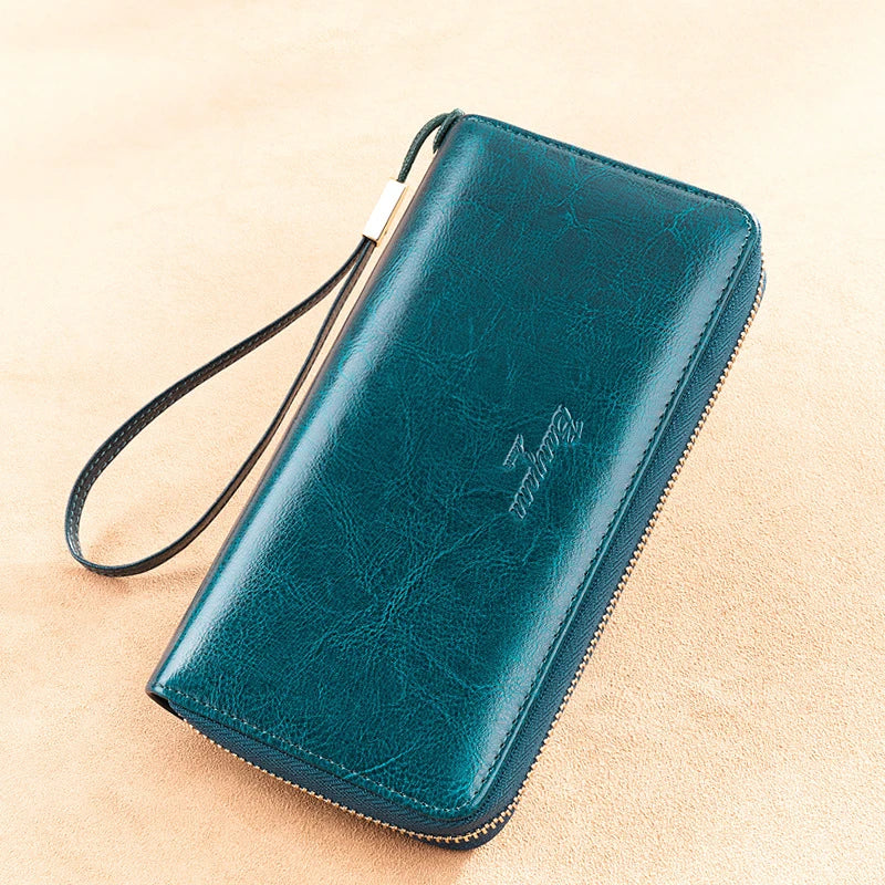 Naya RFID Leather Travel Wallet – Phone Pouch Clutch with Passport & Card Holder