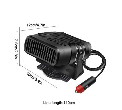 HeatPro 12V Car Heater & Defroster – Fast Heating Portable Vehicle Demister with 360° Rotation