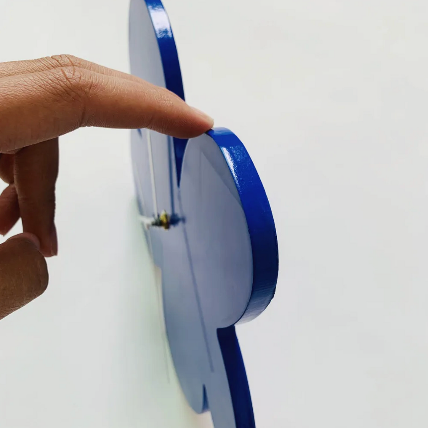 CobaltTick | Classic Blue Geometric Wall Clock – Minimalist Silent Quartz Clock for Modern Home or Office