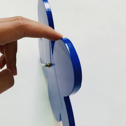 CobaltTick | Classic Blue Geometric Wall Clock – Minimalist Silent Quartz Clock for Modern Home or Office