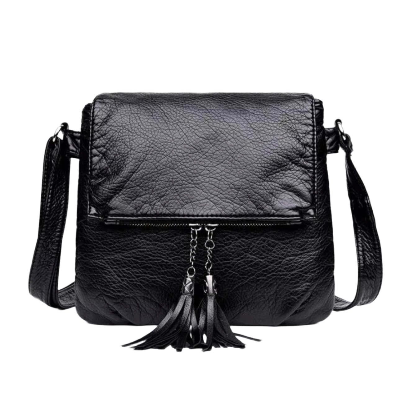 Luna Elegant Genuine Leather Shoulder Bag – Stylish Women's Crossbody Handbag with Tassel Detail