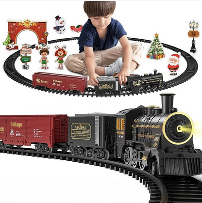 ClassicTrack Vintage Train Set – Retro Steam Train with Lights, Sound & Realistic Smoke