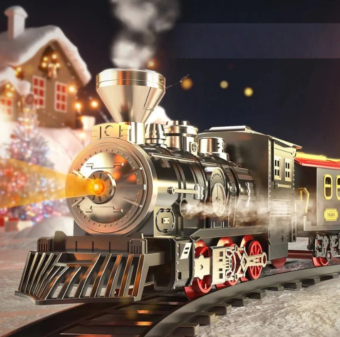 ClassicTrack Vintage Train Set – Retro Steam Train with Lights, Sound & Realistic Smoke