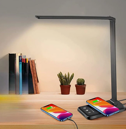 Modern Adjustable LED Desk Lamp with USB Charging – Dimmable Office & Bedroom Light