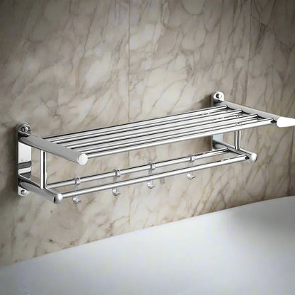 SteelRack Wall-Mounted Stainless Steel Towel Holder – Minimalist Space-Saving Rack for Bathroom & Kitchen