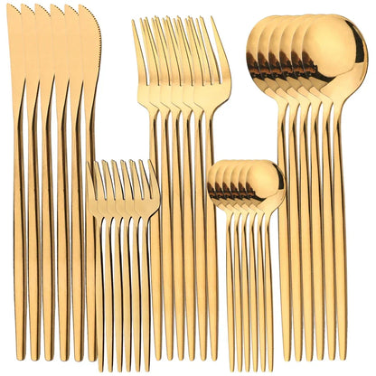 RoyalMirror – Luxury Gold Cutlery Set