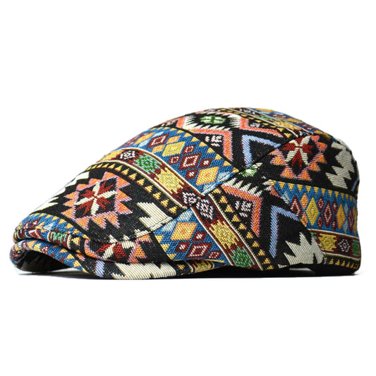 Colorful Retro Flat Cap – Vintage-Inspired Cotton Hat for All Seasons