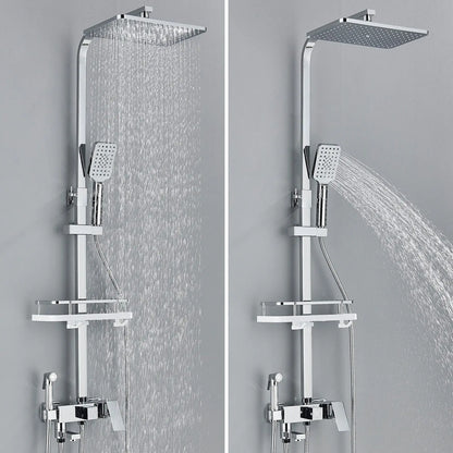 HydraLux Brass Rain Shower Set – 4-in-1 Adjustable Mixer with Luxury Chrome Finish