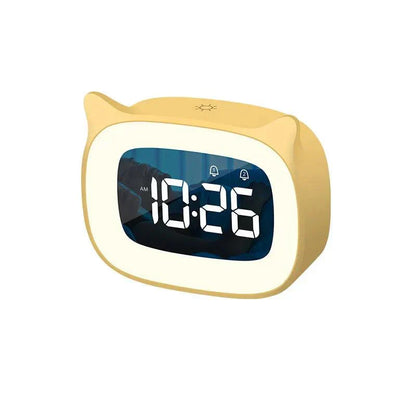 Voice-Controlled LED Alarm Clock – Rechargeable Night Light with Dual Music Alarms