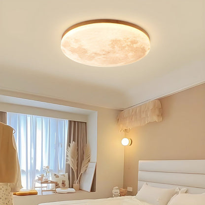 Modern Moon-Inspired LED Ceiling Light – Soft Ambient Flush Mount