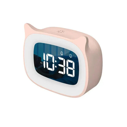 Voice-Controlled LED Alarm Clock – Rechargeable Night Light with Dual Music Alarms