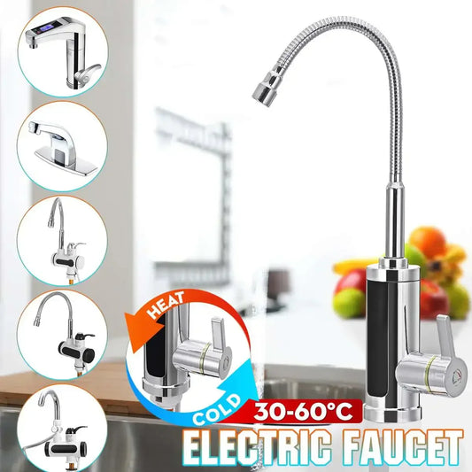 FlowHeat 3000W Instant Hot Water Kitchen Tap – Electric Mixer Tap with Temperature Display
