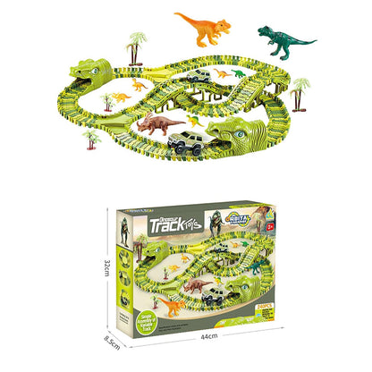 DinoTrack Dinosaur Toy Set – 360° Adventure Track with Lights & Sounds