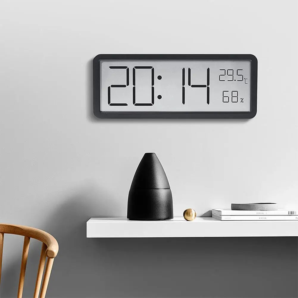 TimeVibe Large LED Digital Wall Clock with Temperature & Humidity Display