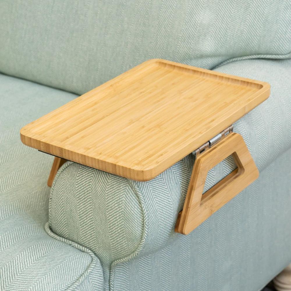 SofaMate – Adjustable Sofa Arm Tray Table for Drinks, Snacks & Remote Control Storage