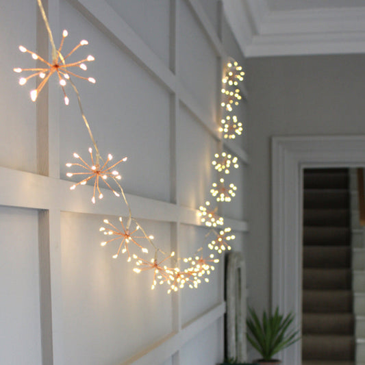 Starburra – Copper Starburst String Lights with Warm White LEDs for Indoor & Outdoor Decoration